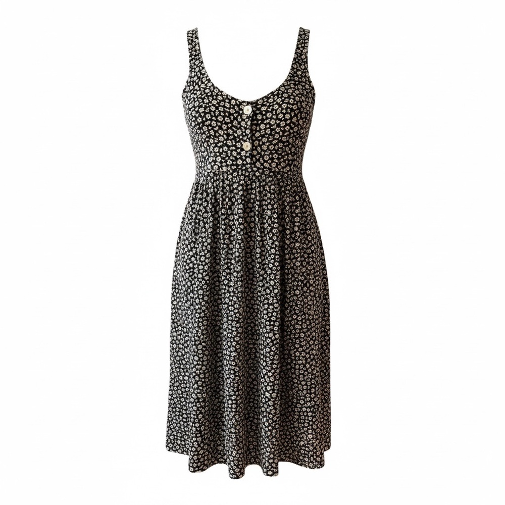 Vintage 90s Moda International Size Petite XS Daisy Floral Print dress